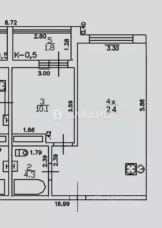 1-к кв. Калининградская область, Калининград Сельма мкр, ул. Виллима ... - Фото 2