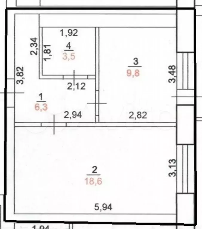 1-к. квартира, 39,1 м, 9/12 эт. - Фото 0