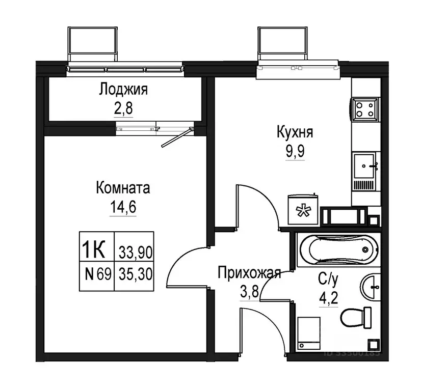 1-к кв. Нижегородская область, Нижний Новгород пос. Малышево, ул. ... - Фото 1