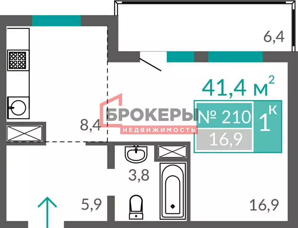 1-комнатная квартира: Евпатория, Симферопольская улица, 2Ц (41.4 м) - Фото 1