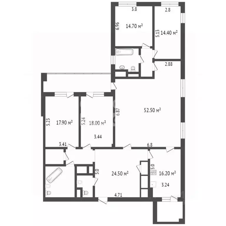 5-к кв. Москва Ломоносовский просп., 7К5 (190.7 м) - Фото 2