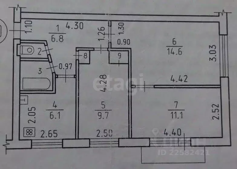 3-к кв. Удмуртия, Ижевск ул. Металлистов, 43 (52.3 м) - Фото 2