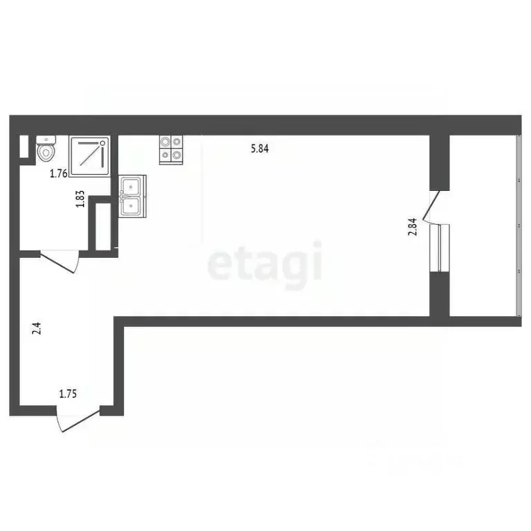 Студия Ханты-Мансийский АО, Сургут ул. Ивана Захарова, 18/1 (15.8 м) - Фото 2