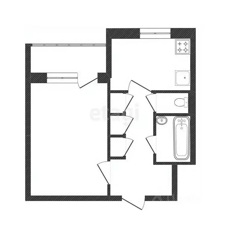1-к кв. Ямало-Ненецкий АО, Новый Уренгой Дружба мкр, 2/3 (35.6 м) - Фото 2