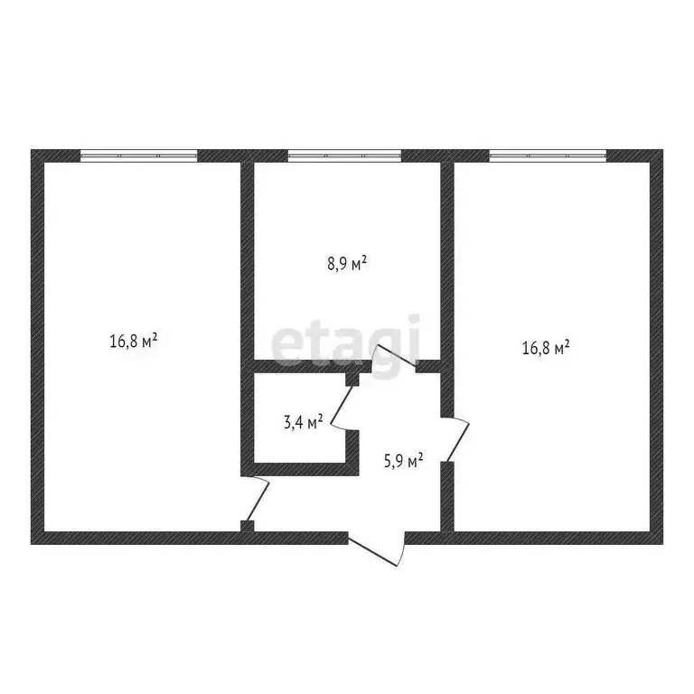 2-комнатная квартира: Махачкала, улица Крылова, 40 (50 м) - Фото 1