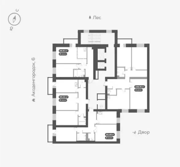 2-к кв. Красноярский край, Красноярск Академгородок мкр, 7 (65.49 м) - Фото 1