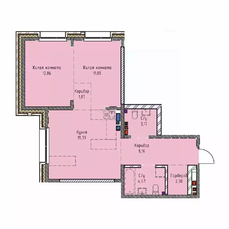 2-к кв. Иркутская область, Иркутск Култукская ул., 26 (63.78 м) - Фото 0