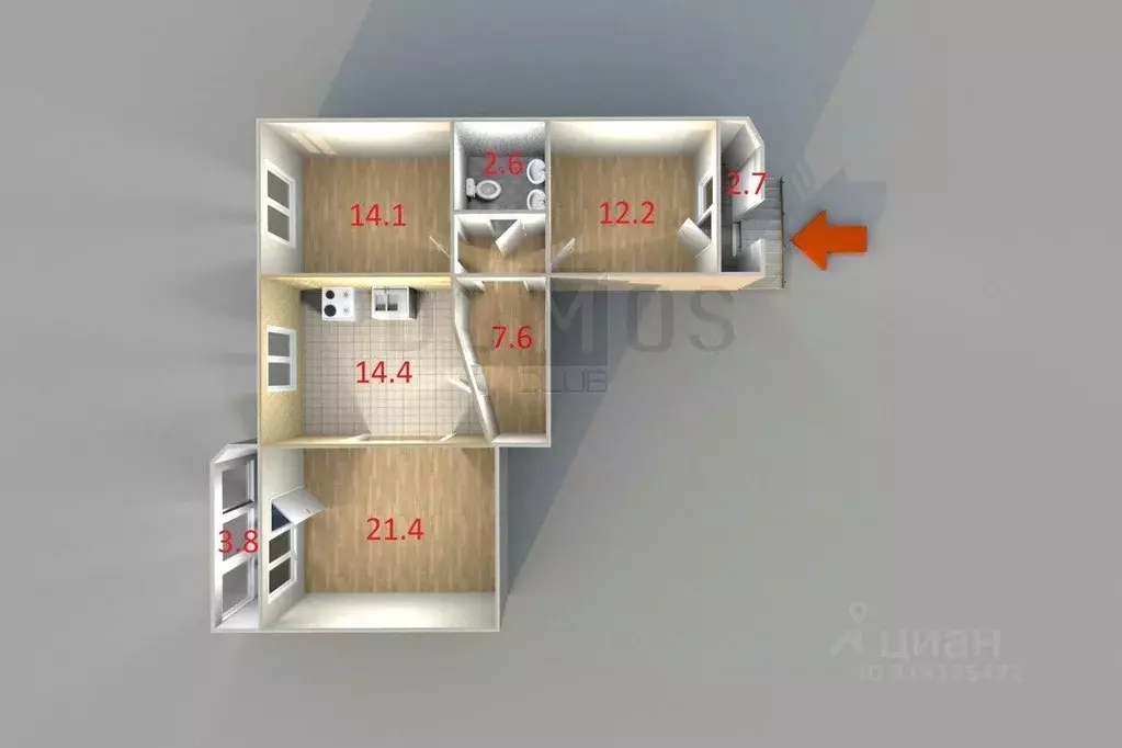 2-к кв. Свердловская область, Екатеринбург Уралмаш жилрайон,  (72.4 м) - Фото 1