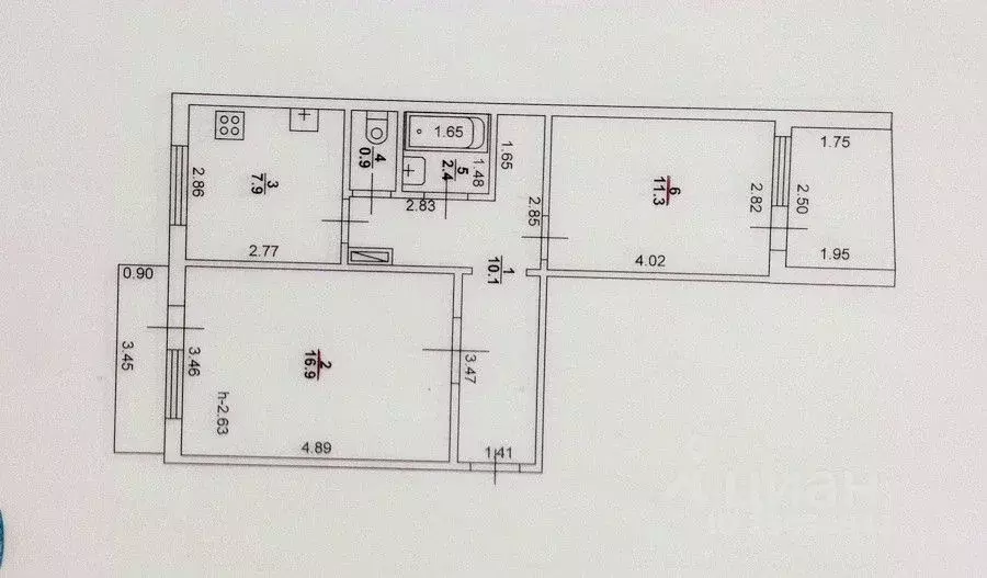 2-к кв. Саратовская область, Вольск Волгоградская ул., 54А (49.5 м) - Фото 2