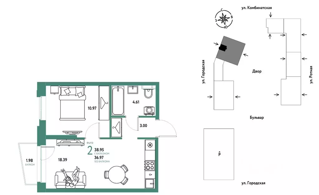 2-к кв. Свердловская область, Екатеринбург муниципальное образование, ... - Фото 1