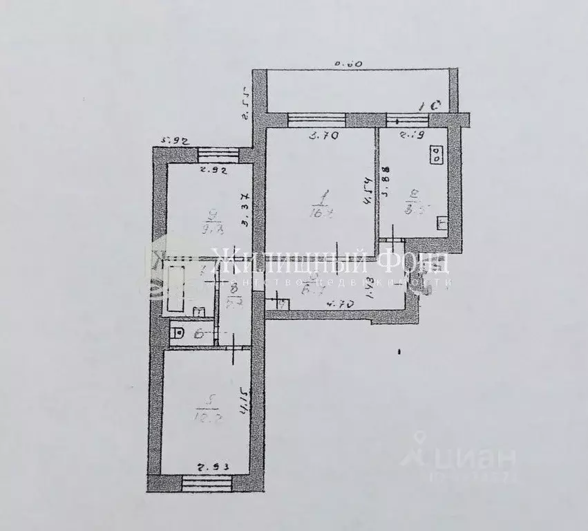 3-к кв. Курская область, Курск ул. Чернышевского, 15 (60.7 м) - Фото 2
