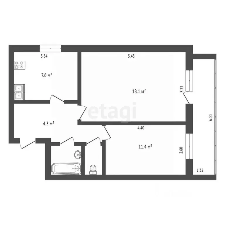 2-к кв. Свердловская область, Талица ул. Ленина, 77 (48.5 м) - Фото 1