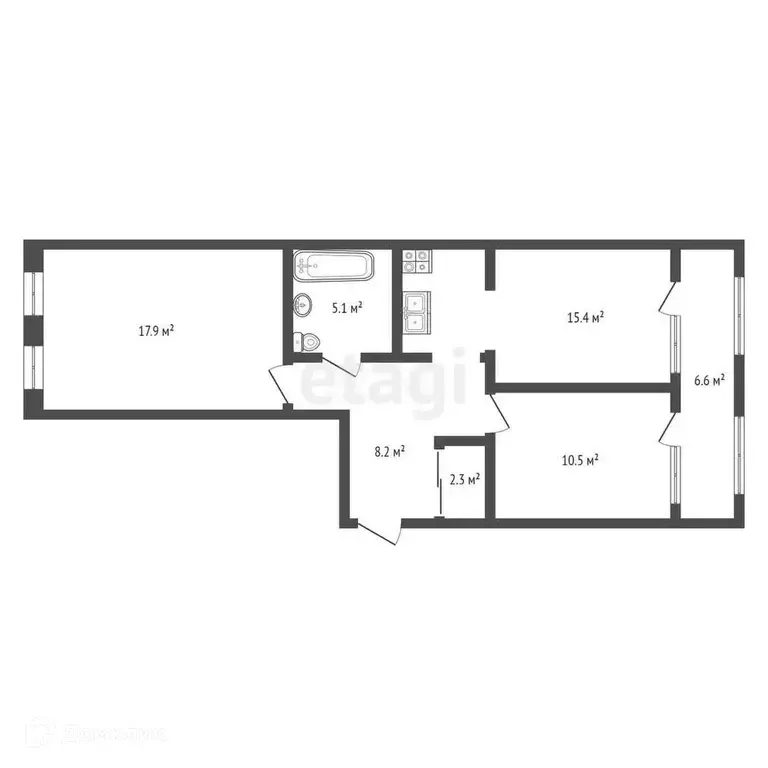 Продаётся 2-к квартира, 65.4 м - Фото 0