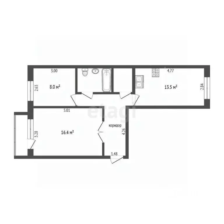 2-к кв. Тюменская область, Тюмень Ткацкий проезд, 10 (49.9 м) - Фото 2