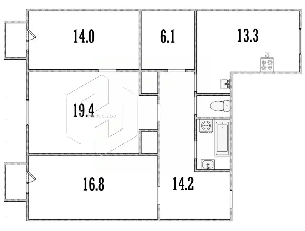 3-к кв. мордовия, саранск советская ул, 31 (90.0 м) - Фото 1