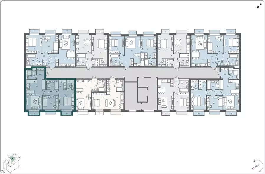 3-комнатная квартира: село Перхушково, микрорайон Равновесие, 1 (63.2 ... - Фото 2
