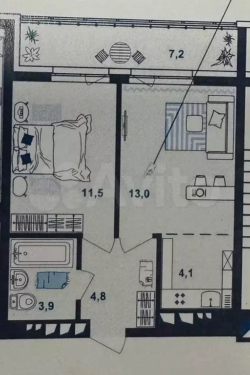 2-к. квартира, 38 м, 18/25 эт. - Фото 0