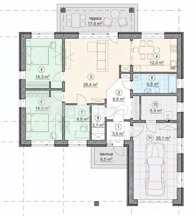 Дом в Алтайский край, Барнаул городской округ, пос. Бельмесево  (150 ... - Фото 2