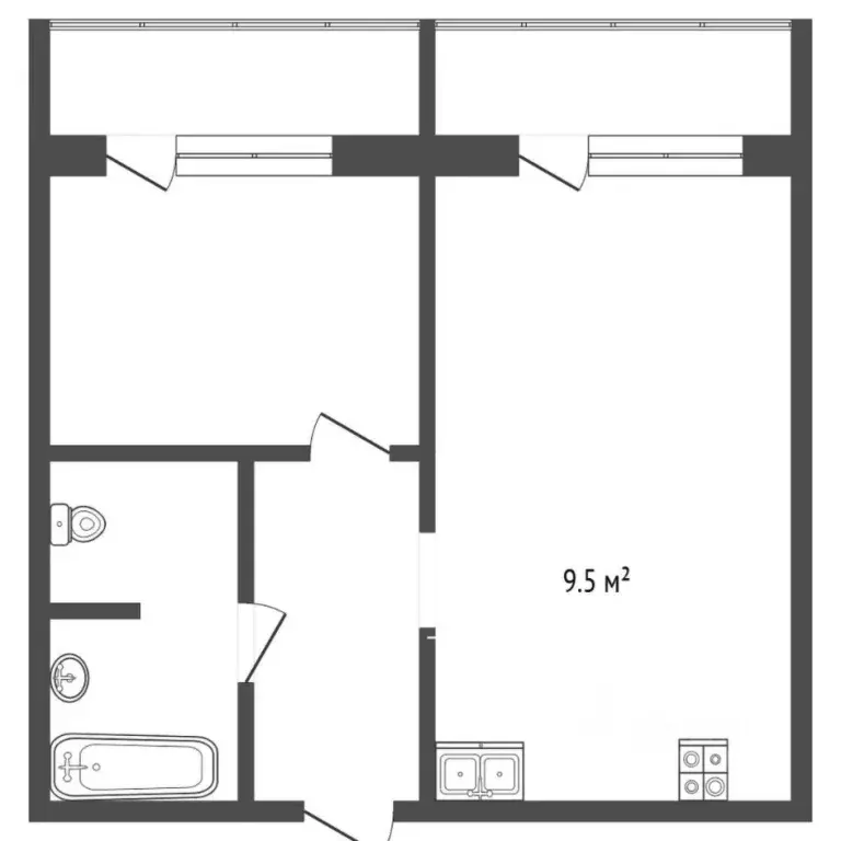1-к кв. Тюменская область, Тюмень ул. Валентины Трофимовой, 6 (38.0 м) - Фото 2