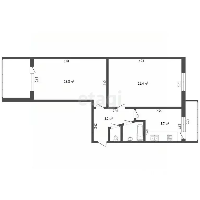 2-к кв. Ставропольский край, Кисловодск ул. Фоменко (43.0 м) - Фото 2