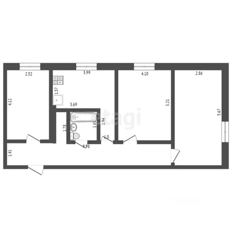 2-к кв. Ямало-Ненецкий АО, Пуровский район, Уренгой пгт, Геолог мкр 3 ... - Фото 2