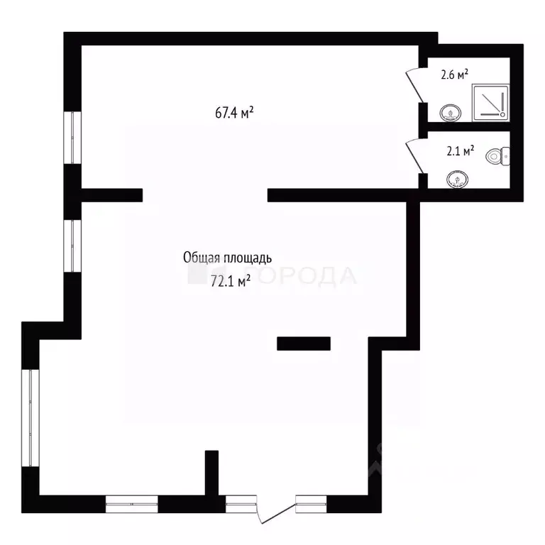 Офис в Новосибирская область, Новосибирск ул. 1-я Шевцовой, 31 (72 м) - Фото 2