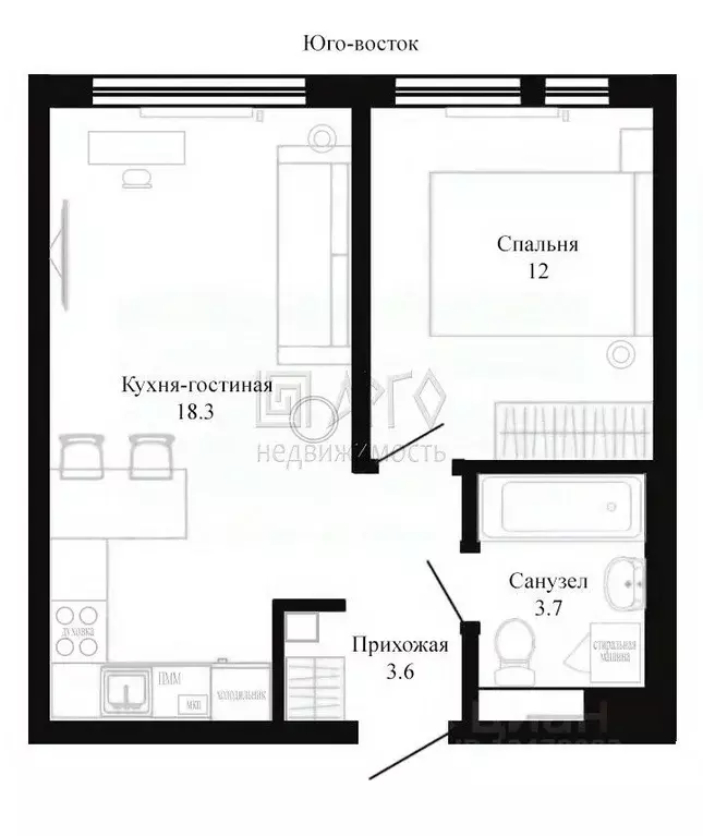 1-к кв. Санкт-Петербург Большой Сампсониевский просп., 69к5 (37.0 м) - Фото 2