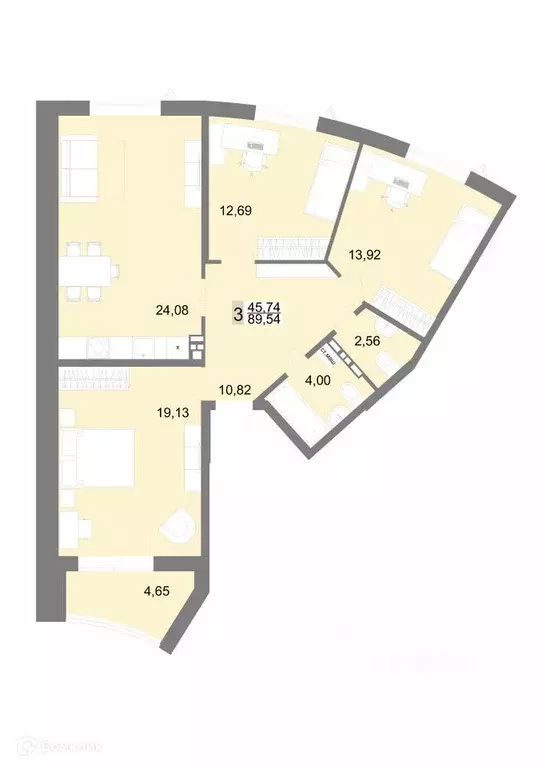 Продаётся 3-к квартира, 89.8 м - Фото 0