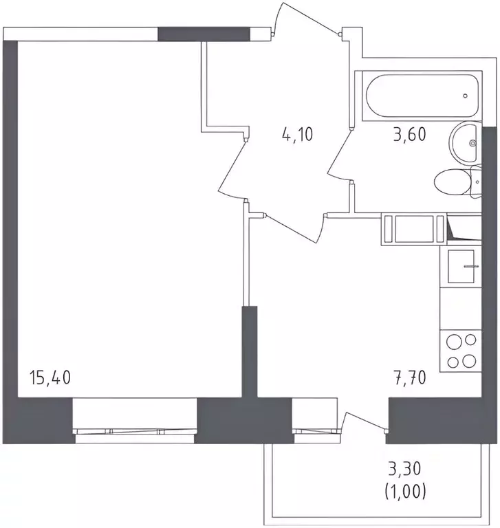 1-к кв. Московская область, Люберцы Зенино ЖК Самолет мкр, ул. Камова, ... - Фото 2