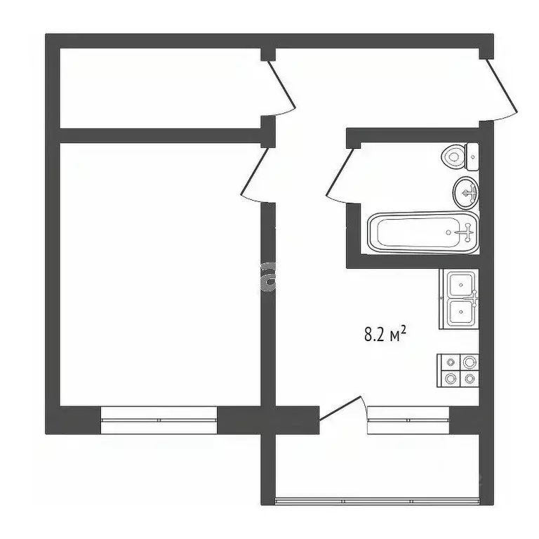 1-к кв. Вологодская область, Вологда ул. Гагарина, 80 (37.2 м) - Фото 2