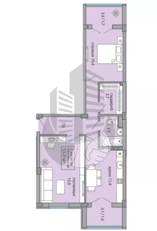 2-комнатная квартира: Краснодар, улица имени Валерия Вишневецкого, 11 ... - Фото 1