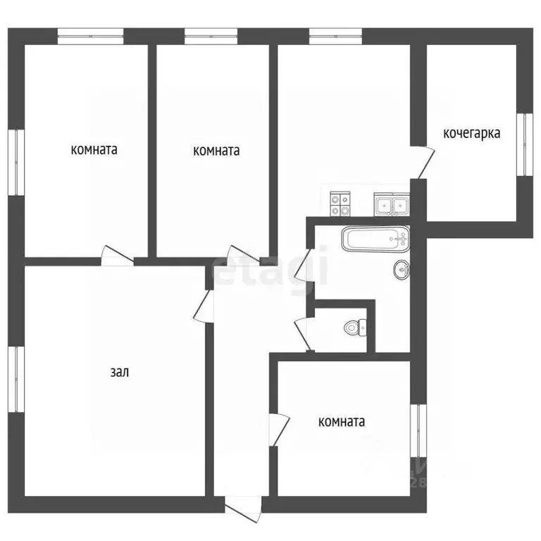 Дом в Пермский край, Чернушинский муниципальный округ, с. Тюй ул. ... - Фото 1