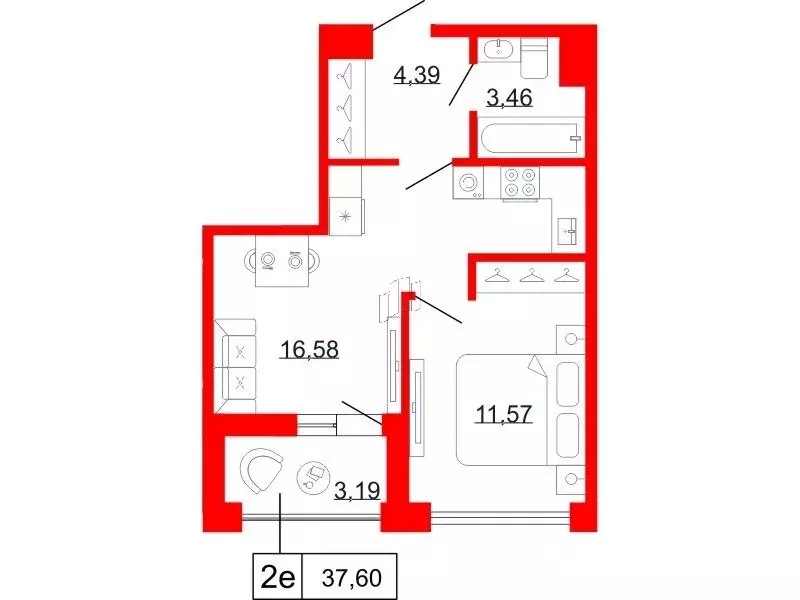 1-комнатная квартира: Санкт-Петербург, Ломаная улица, 3Б (37.5 м) - Фото 1