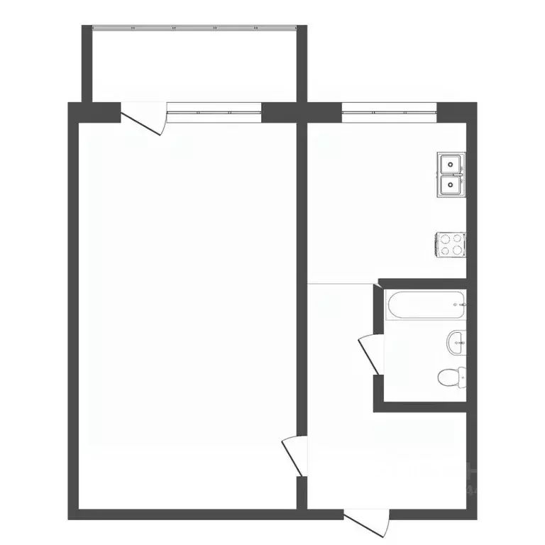 1-к кв. Тюменская область, Тюмень ул. Ветеранов Труда, 3 (31.5 м) - Фото 2