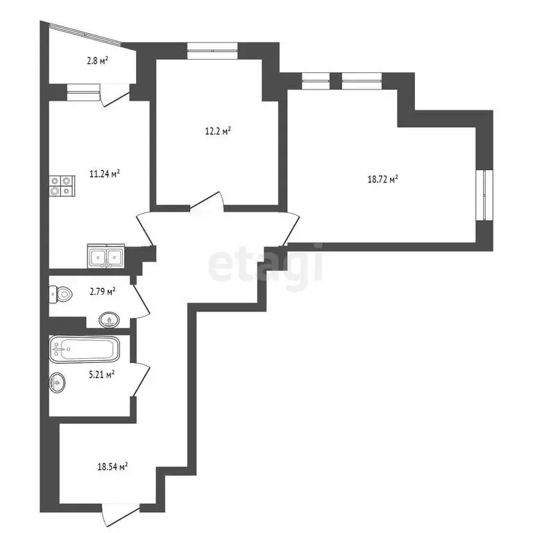 2-комнатная квартира: Калининград, улица Гайдара, 90 (73 м) - Фото 0