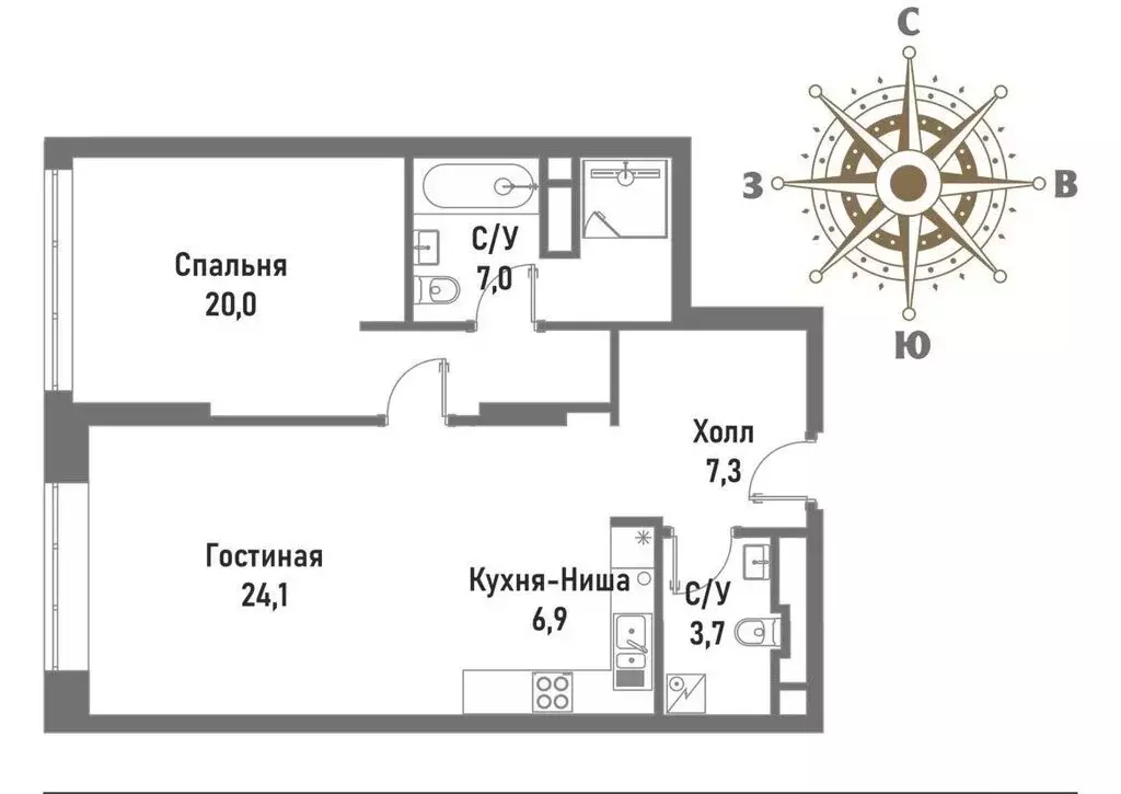 2-комнатная квартира: Москва, Рубцовско-Дворцовая улица, 4 (70 м) - Фото 1