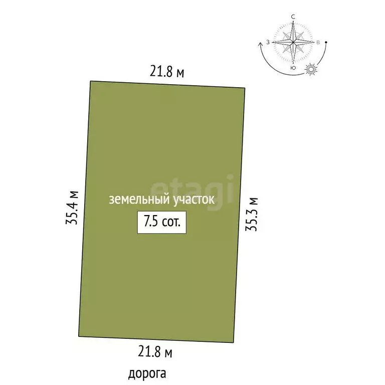 Участок в Каменское, Цветочная улица (7.5 м) - Фото 1