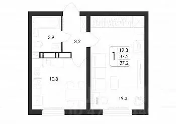 1-к кв. Воронежская область, Воронеж ул. Шидловского, 38 (37.2 м) - Фото 1