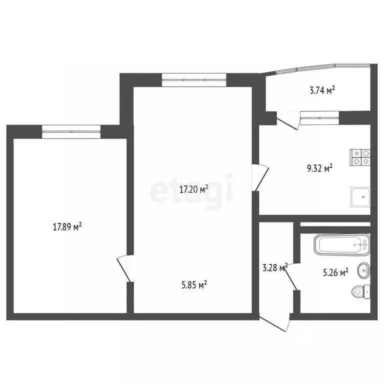 2-к кв. Тюменская область, Тюмень Кремлевская ул., 85 (62.5 м) - Фото 2