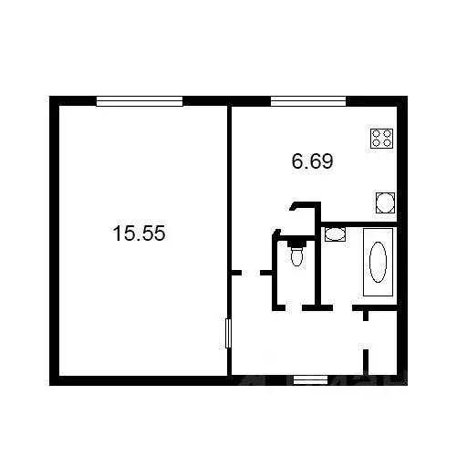 1-к кв. Санкт-Петербург Октябрьская наб., 80К3 (30.0 м) - Фото 2