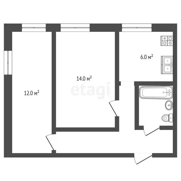 2-комнатная квартира: Тамбов, улица Маяковского, 24 (43.7 м) - Фото 0