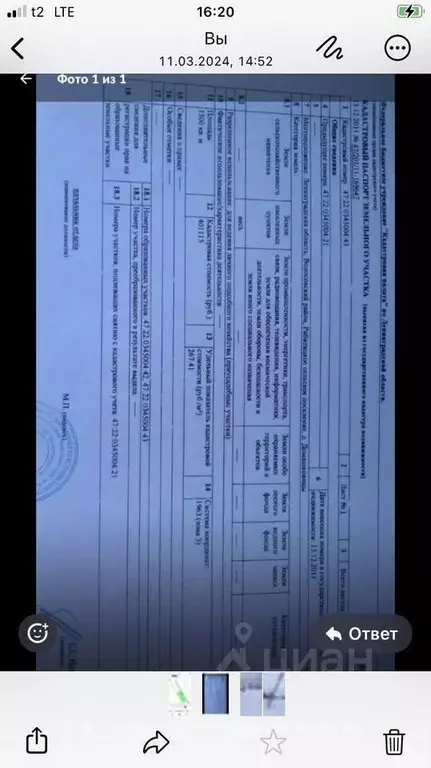 Участок в Ленинградская область, Волосовский район, Рабитицкое с/пос, ... - Фото 1