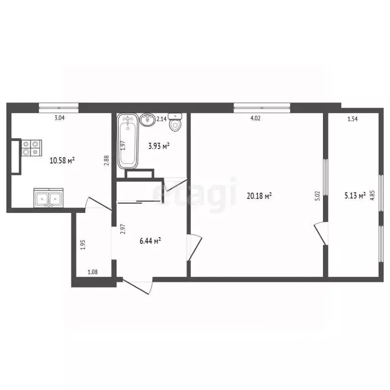 1-к кв. Севастополь ул. Комбрига Потапова, 29 (41.2 м) - Фото 2
