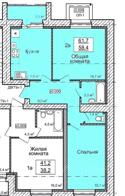 2-к кв. Тамбовская область, Тамбов городской округ, с. Бокино пер. ... - Фото 2