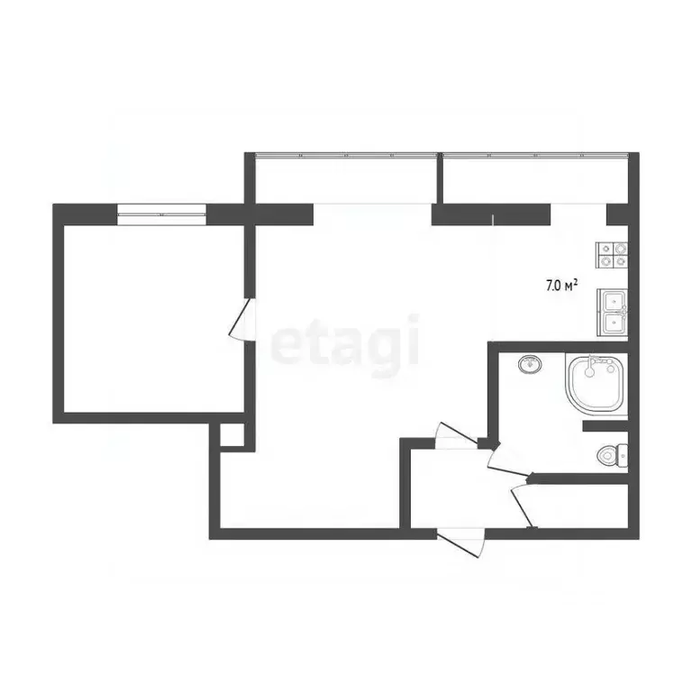 1-к кв. Тюменская область, Тюмень Харьковская ул., 54а (54.0 м) - Фото 2