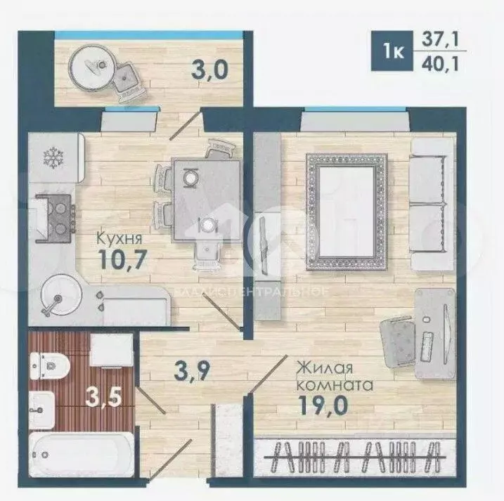 1-к кв. Новосибирская область, Новосибирск Спортивная ул., 41 (40.7 м) - Фото 1