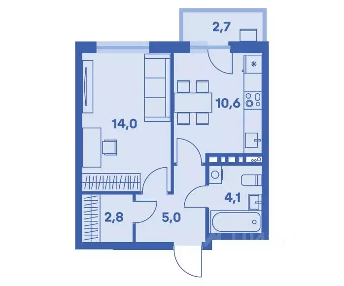 1-к кв. Пермский край, Пермь ул. Карпинского, 115 (37.3 м) - Фото 1