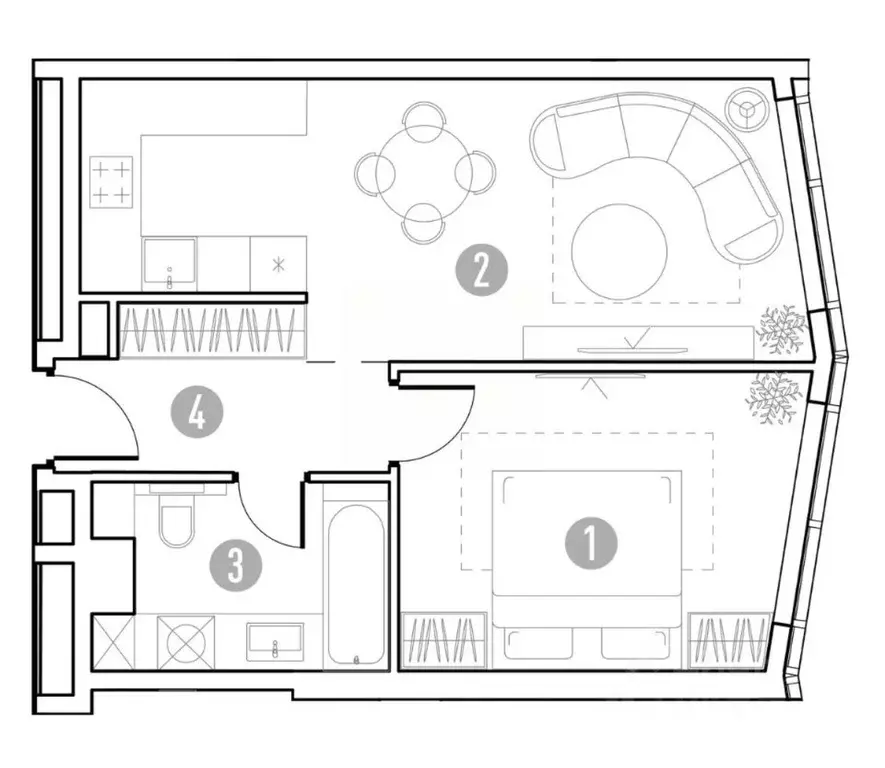 1-к кв. Москва ул. Горбунова, вл29 (45.61 м) - Фото 2