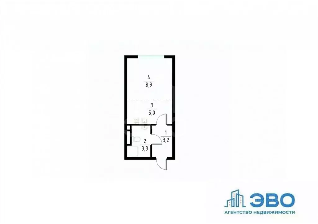 Студия Санкт-Петербург просп. Крузенштерна, 4 (20.4 м) - Фото 1