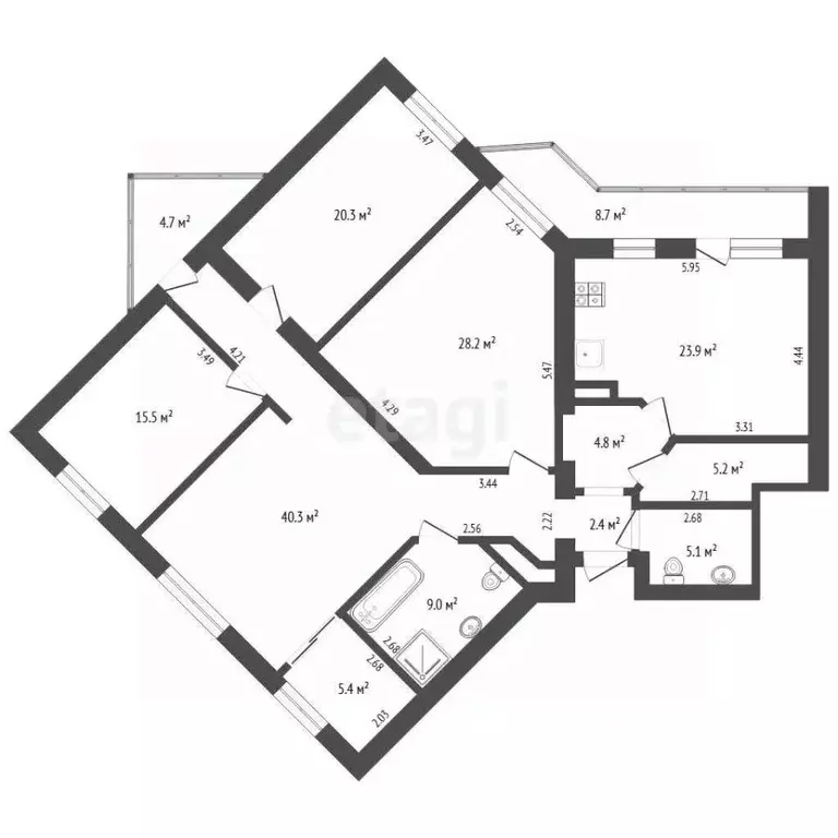 4-к кв. Тюменская область, Тюмень ул. Николая Федорова, 6к1 (160.1 м) - Фото 1